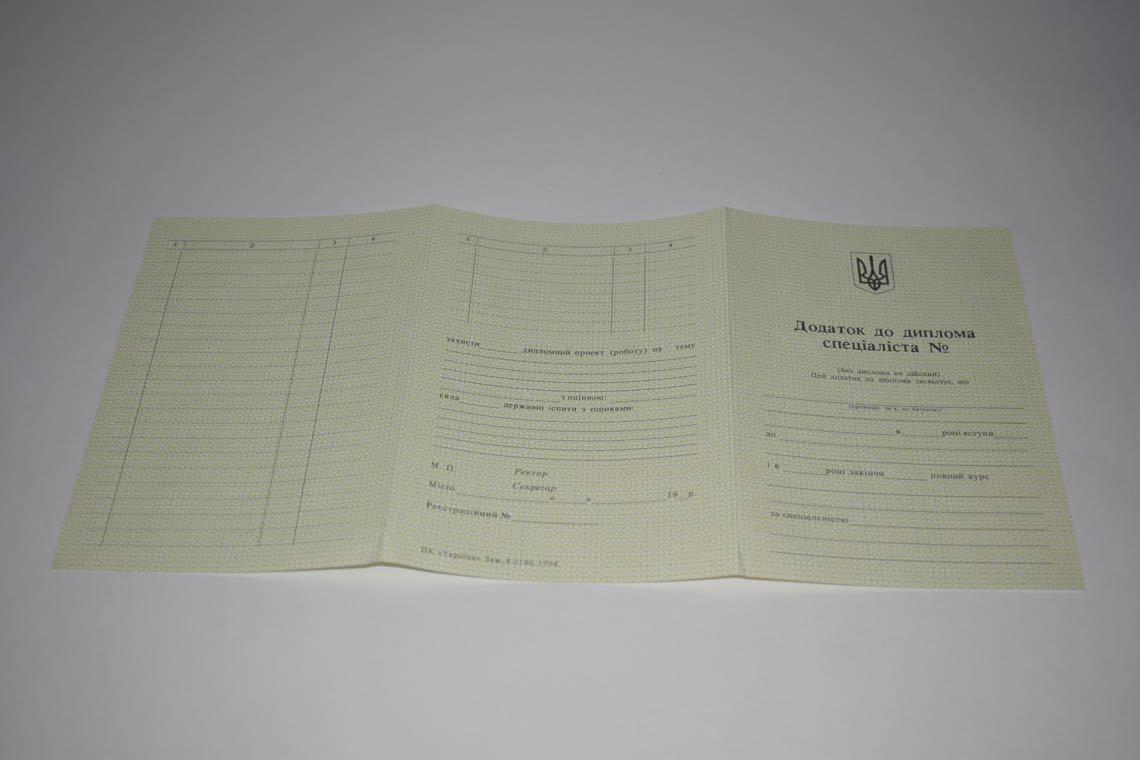 Украинский Диплом Вуза 1994-1999 в Кургане приложение